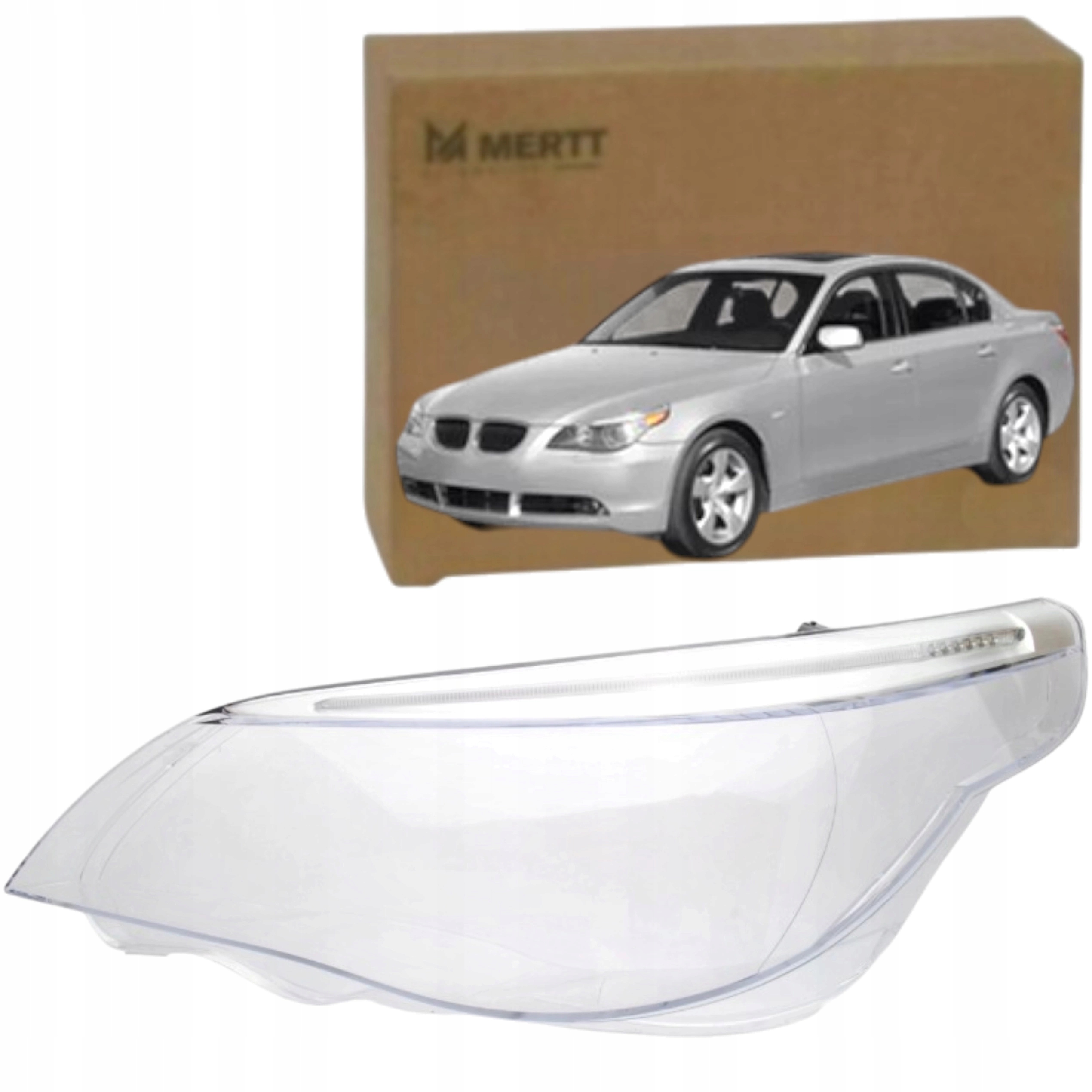 LCI Klosz Levé sklo světlometu předního světla Bmw 5 E60 E61 2007-2010