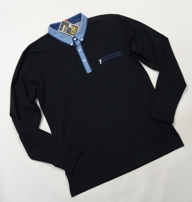 3.BLUZKA MĘSKA cienka dł.rękaw POLO CZARNE XXL Marka inna
