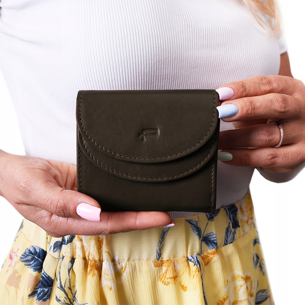 Portfel Damski Męski Skórzany Mały, Brązowy z Rfid, Mini Ideał Pako Jeans