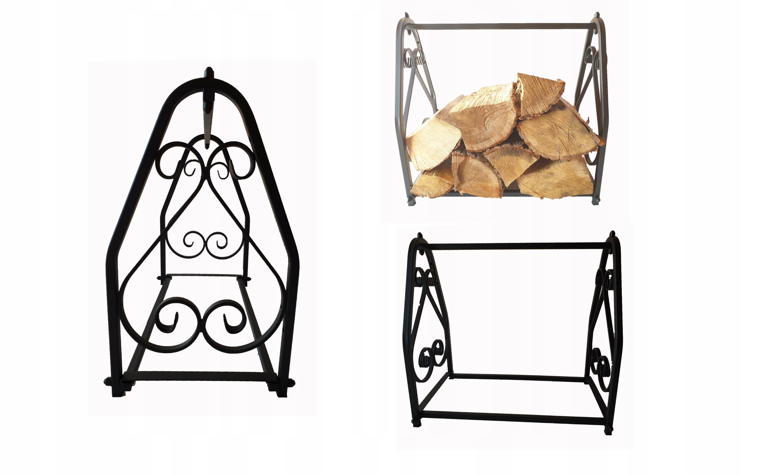 Stojak Kosz na Drewno Opałowe Kominkowe Loft szer 75cm x gł 29 x wy 48