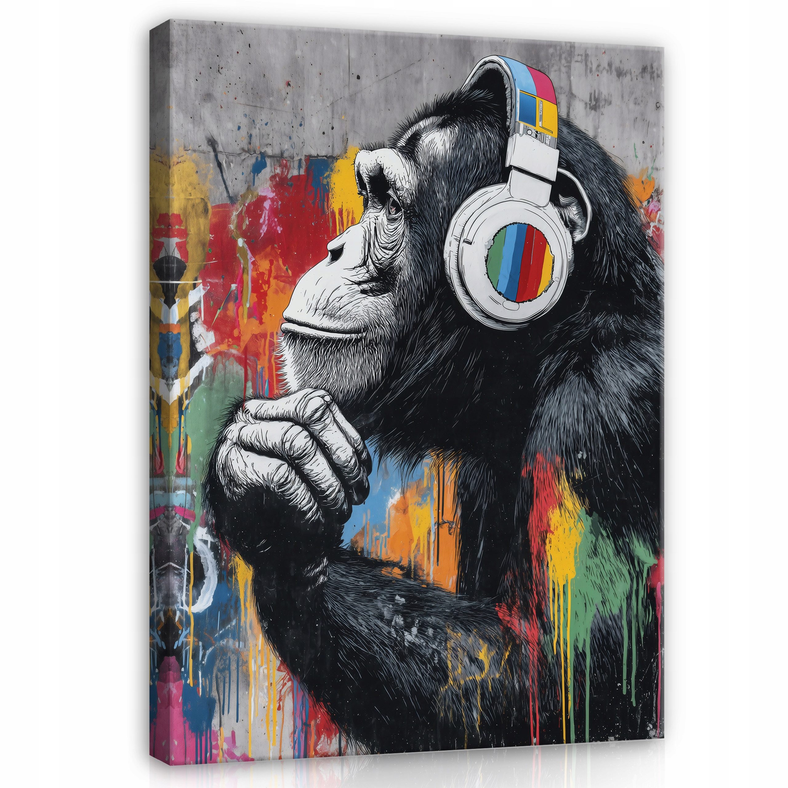 Obraz Graffiti Banksy Opice Moderní Do Ložnice Obývacího Pokoje Na Plátně 100x70