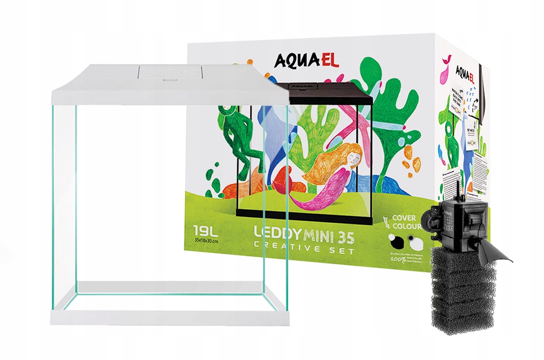 

Aquael Leddy Mini 35 Akwarium 19L Pokrywa Filtr