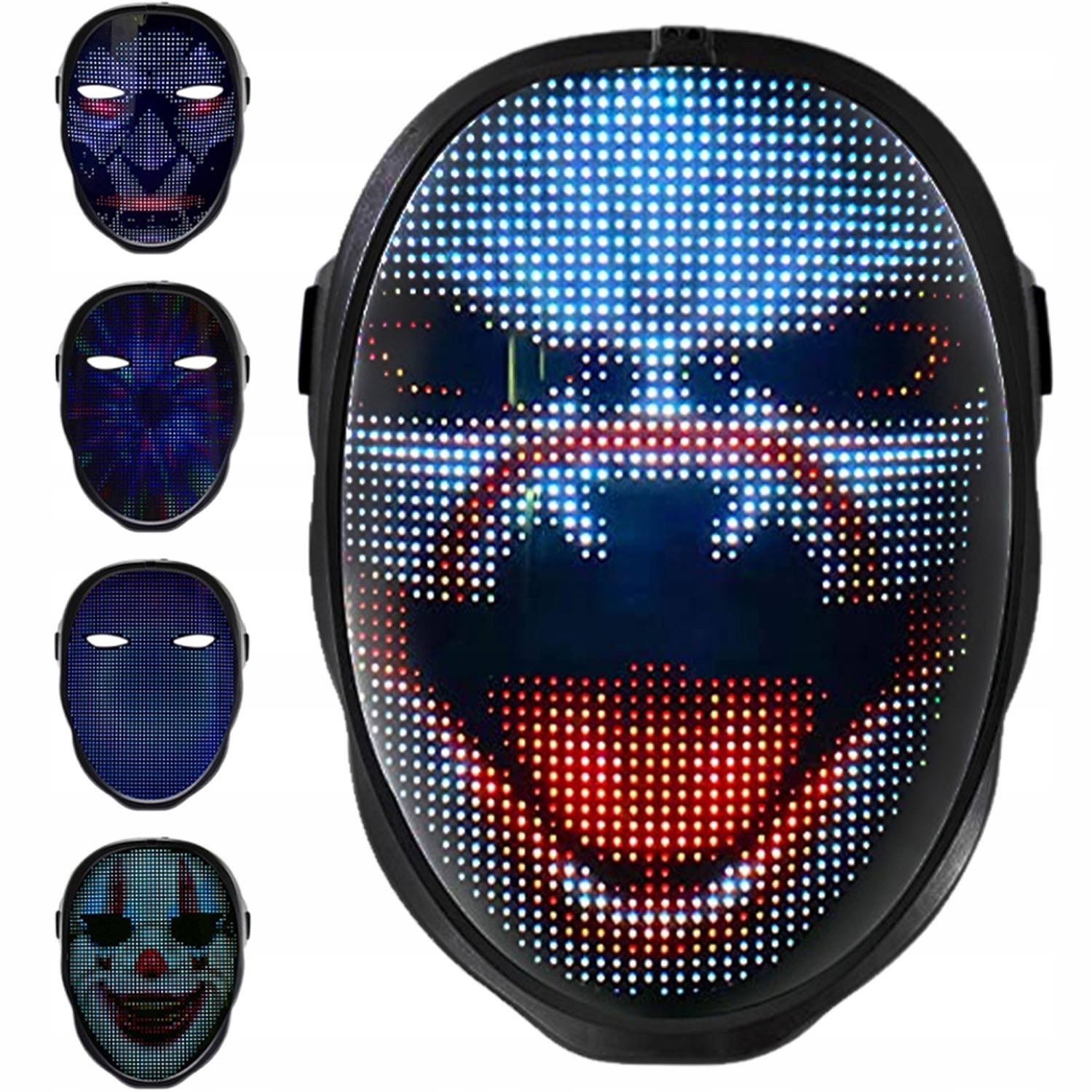 Halloween Maska Led Na Obličej Ovládání Gestem A Aplikací Nabíjení Usb