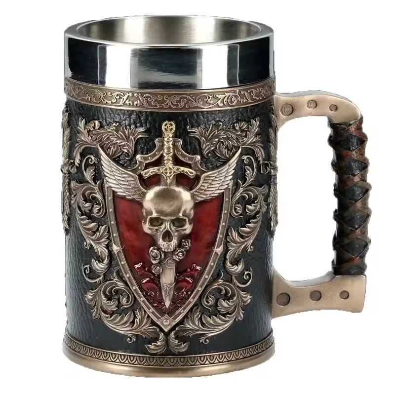 Epický Pivní Sklenice Hrnek Rodina Montekich Nerezová Ocel 550 ML Larp Rpg
