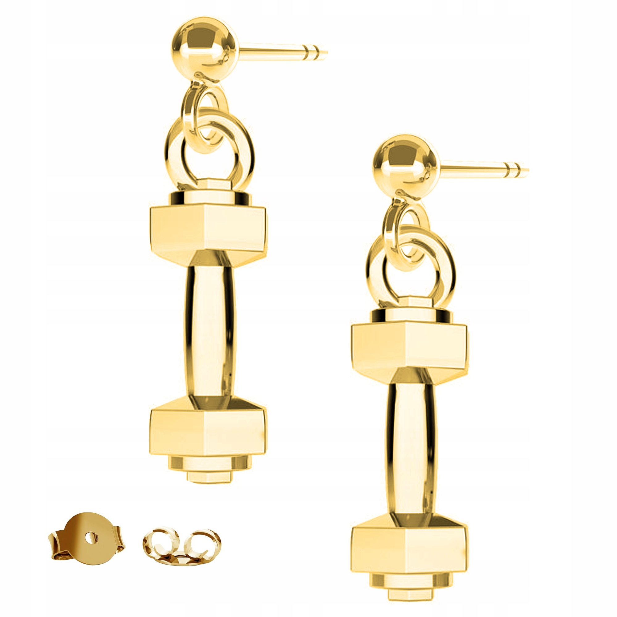 

Kolczyki złote Hantel Siłownia 925