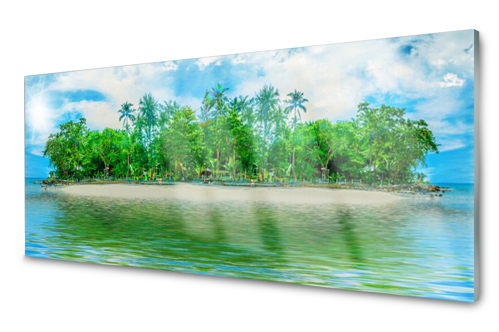 

Panel szklany do kuchni Morze Wyspa 125x50
