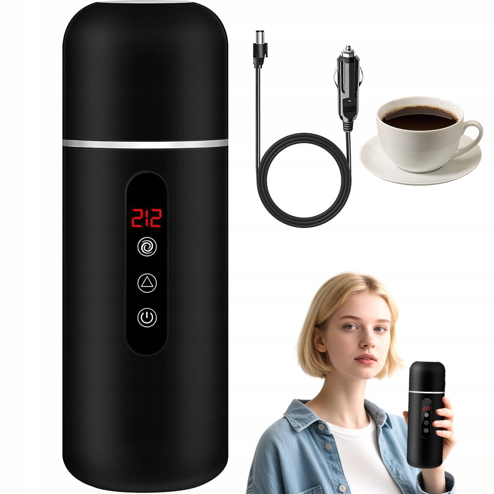 Automobilový Vyhřívaný Hrnek 12V 24V 420 ML S Magnetickým Míchadlem