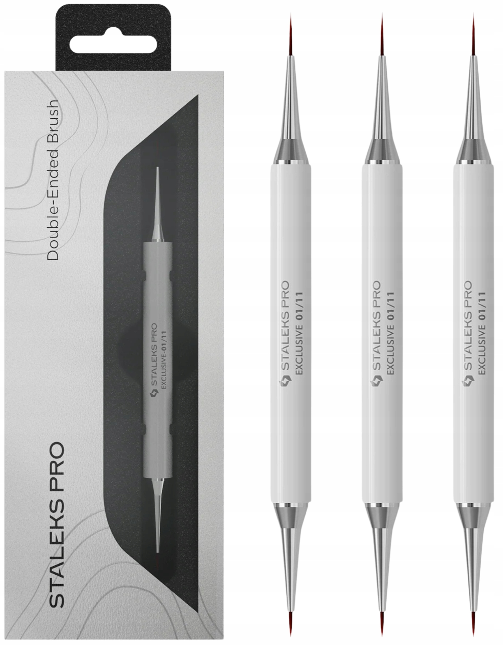 3 x Staleks Oboustranný štětec na zdobení gelem Exclusive 7 mm 12 mm Liner