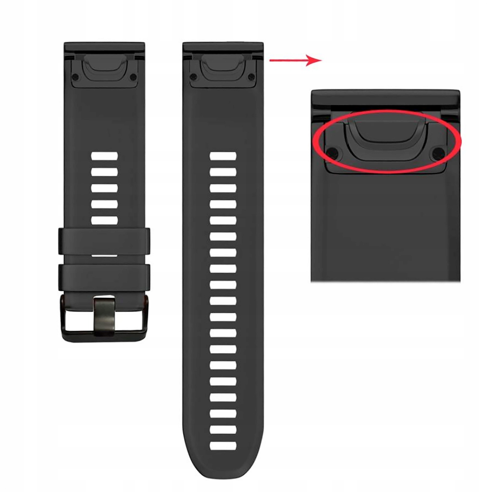 Pasek do zegarka GARMIN Quick Fit CZARNY 22mm Fenix 5 6 PRO 7 Forerunner Marka inna