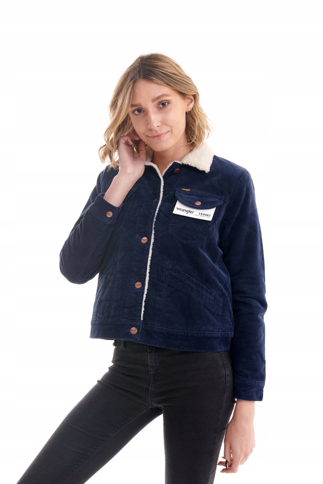 Dámská zimní bunda Wrangler 124WJ Sherpa Jacket Ink W4WSUP144 S