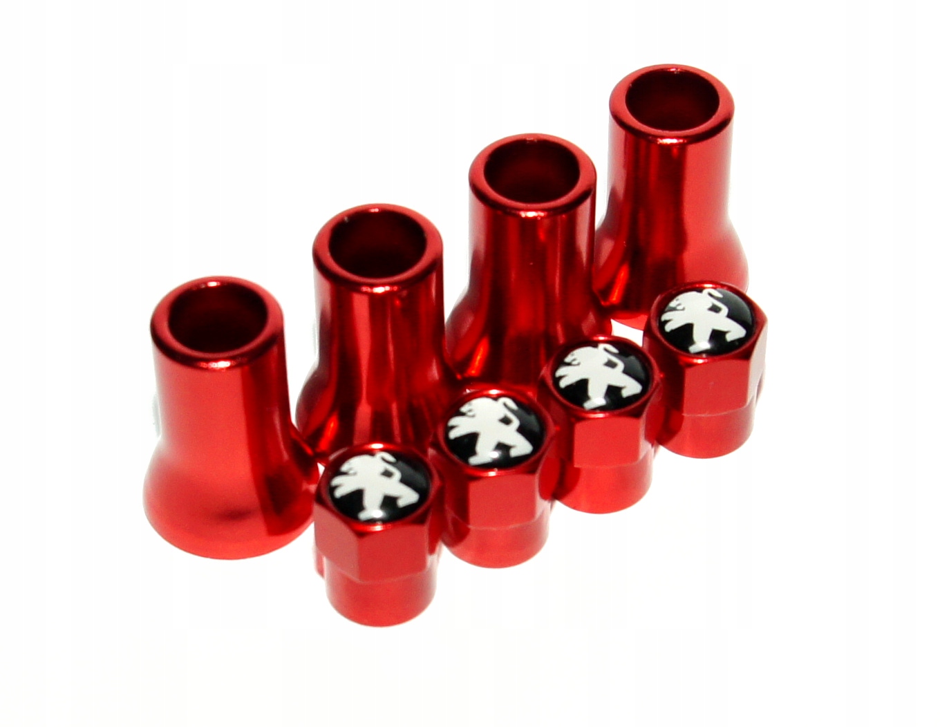 

Nakrętki nakładki na wentyle Peugeot czerwone