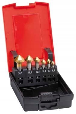 Sada kuželových záhlubníků TiN tvaru C 90°