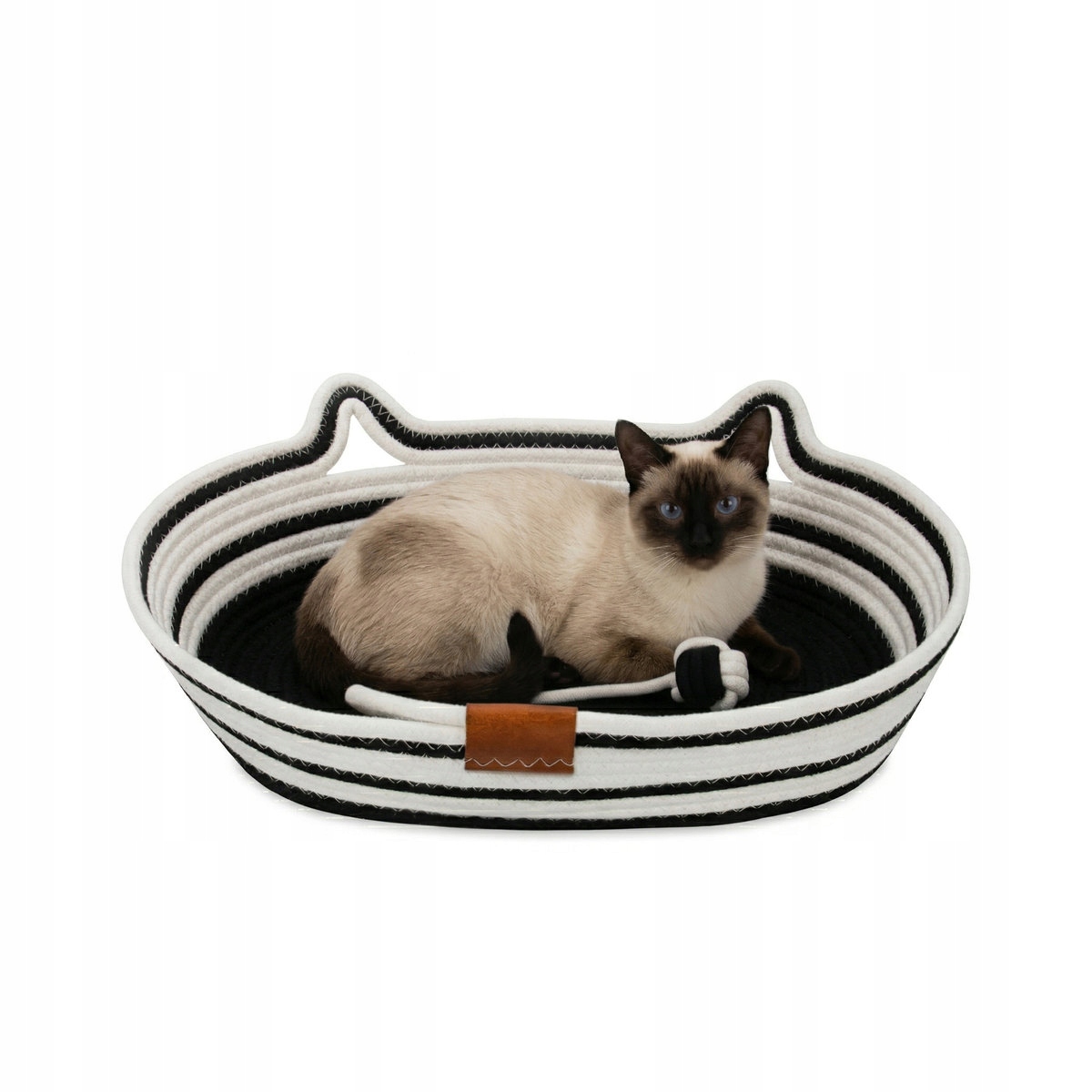 Pelíšek Pro Kočky Coco Carinio Pletené bavlněné s oušky 45 x 30 x 10