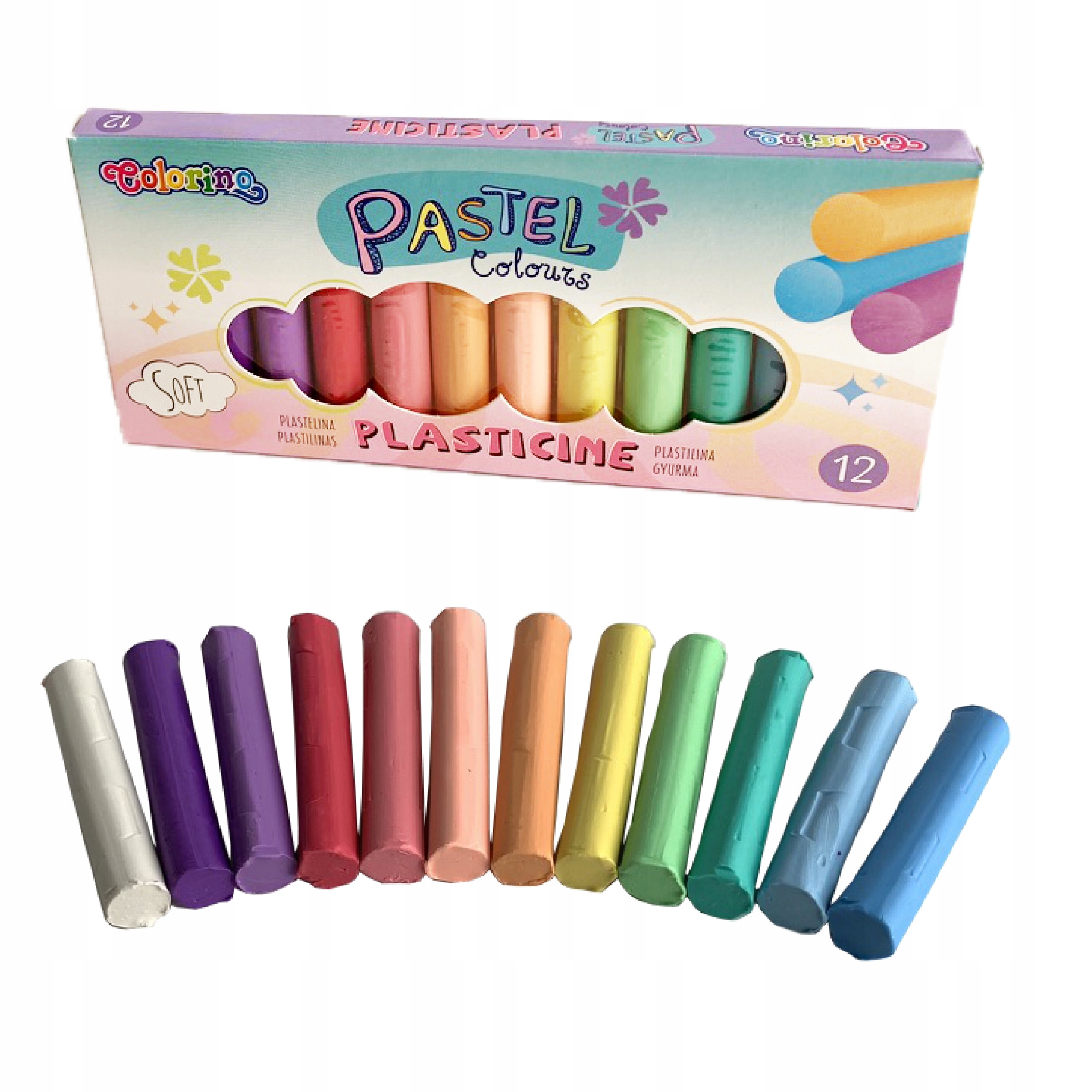 PLASTELINA SZKOLNA COLORINO 12 KOLORÓW PASTELOWA