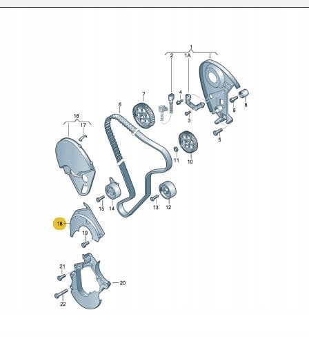 Osłona rozrządu środkowa 2.5 TDI VW T4 LT Crafter Numer katalogowy części 074109127Q