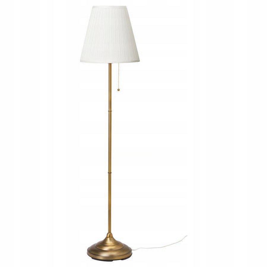 podlahová lampa, lampa na čítanie Ikea Årstid, mosadz/biela, 155 cm