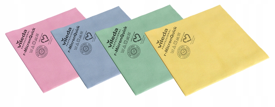 Sada 4 antivirových utěrek pro skla Vileda Pro R-MicronQuick 4 barvy