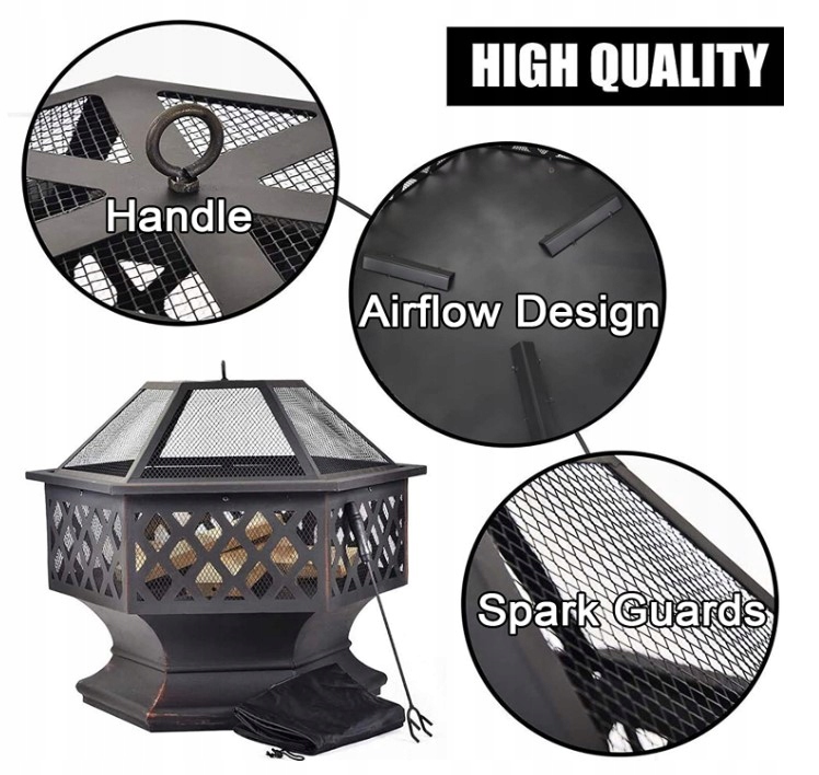 SZEŚCIOKĄTNE PALENISKO DO OGRODU I NA TARAS Producent 4-Walls