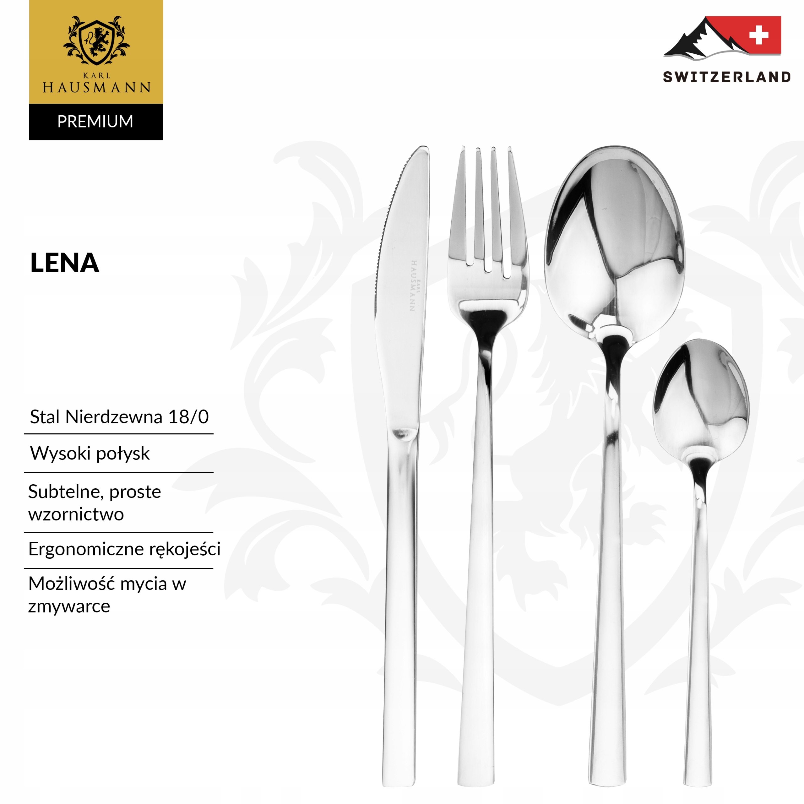 SZTUĆCE ZESTAW KOMPLET SZTUĆCÓW 24 EL połysk 6 os. Kod producenta 5907564503433