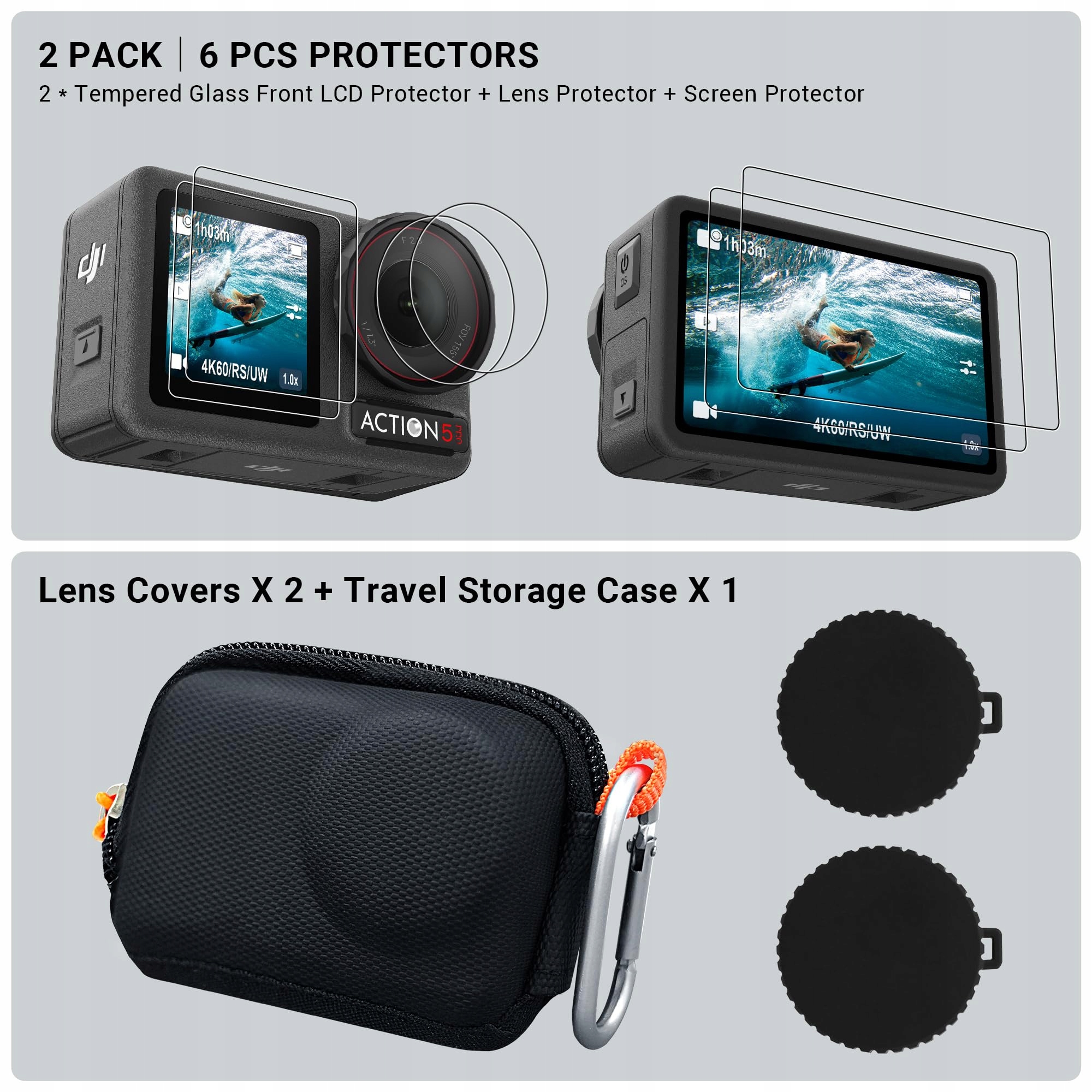 CYNOVA Zestaw Etui Osmo Action 5 Pro Do DJI Osmo Action 5 Ochrona — miniatura 4