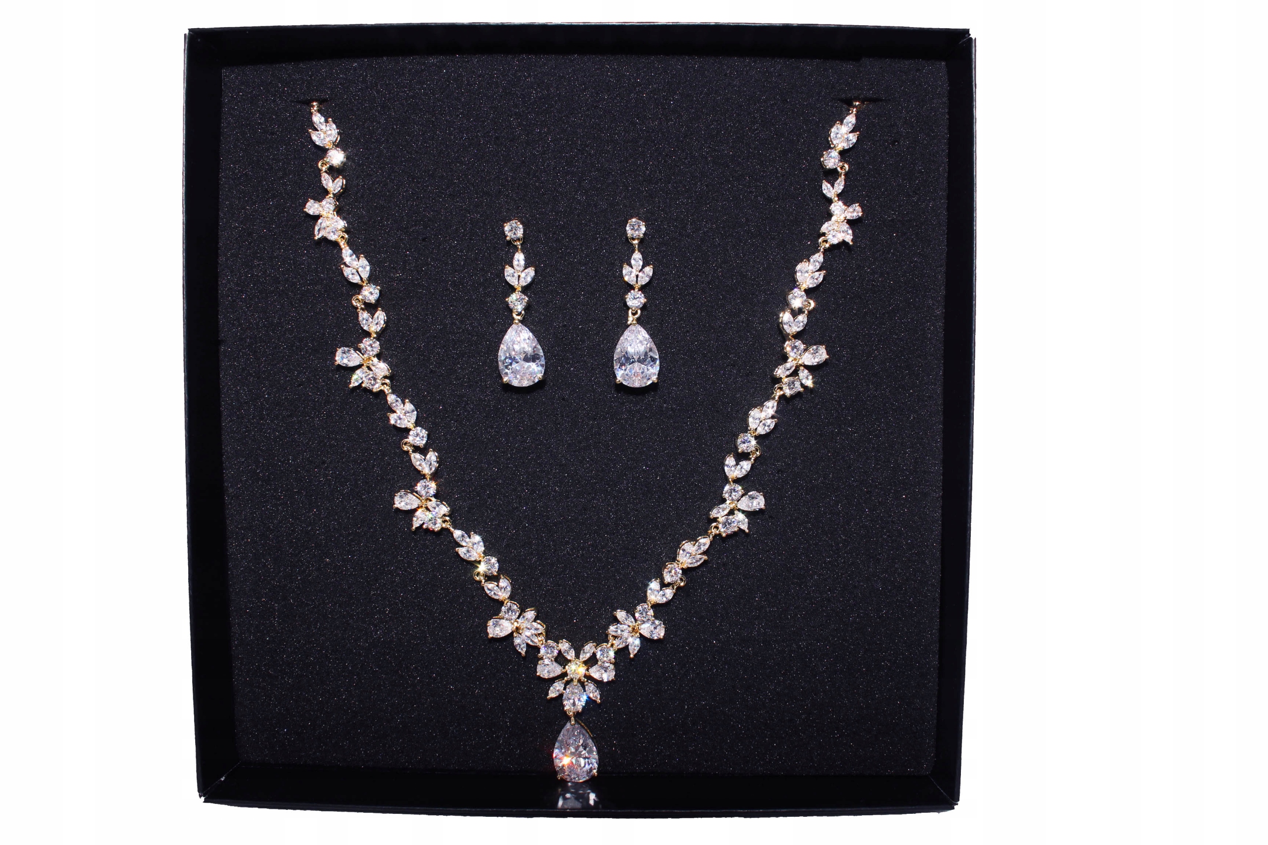 Zlatý Svatební Set kolia Náušnice krásné