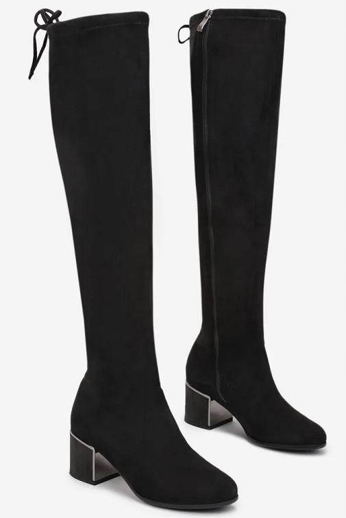 DŁUGIE CZARNE KOZAKI Alemine ZAMSZOWE GOODIN r37 Marka inna