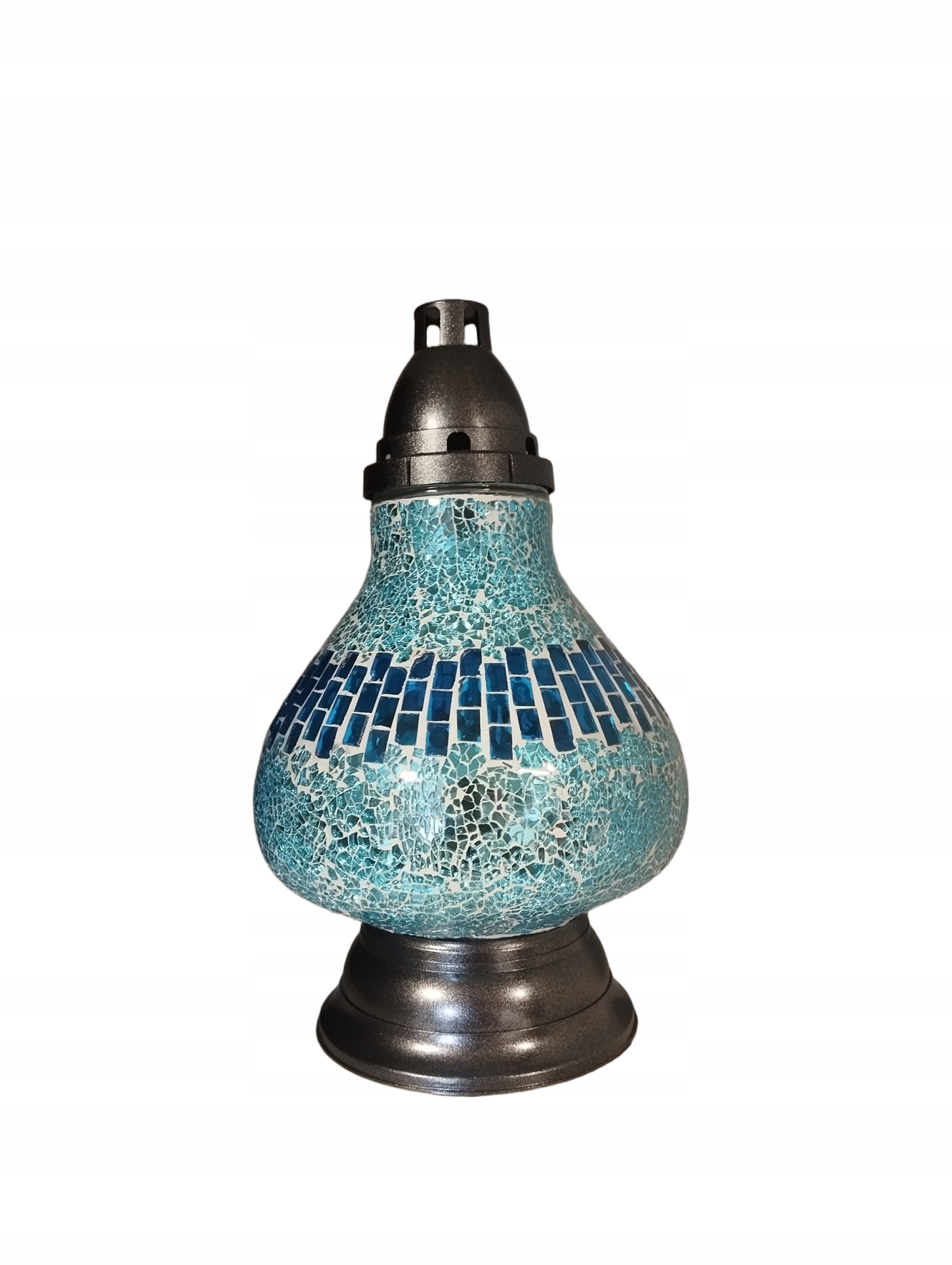 Lucerna Vitráž Karafa Modrá Ilumini 36 cm