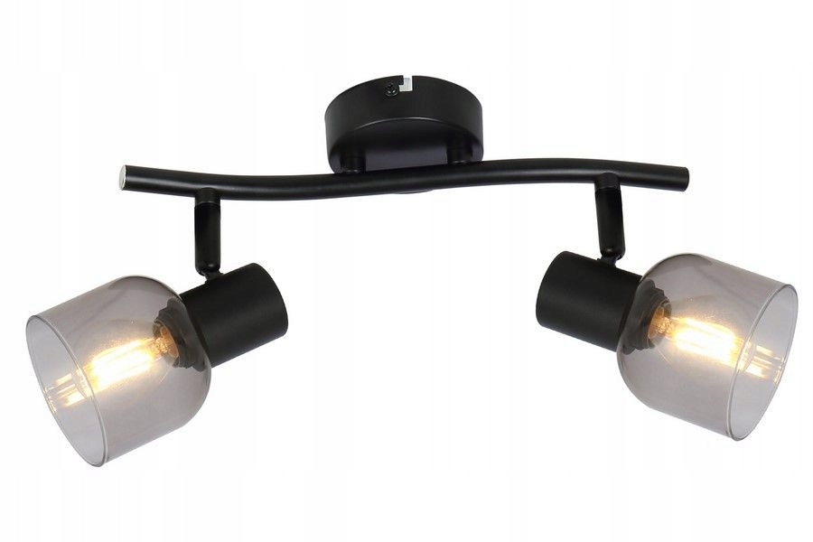 Dvojitá lampa Judy černá reflektorky ideální nad postel pro čtení