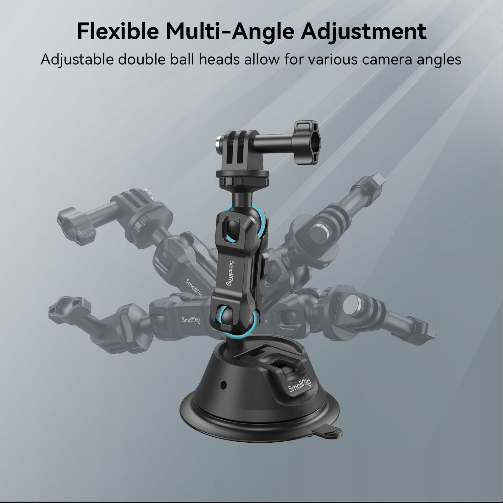 SMALLRIG Uchwyt Przyssawkowy Do GoPro DJI Insta360 Na Szybę Samochodu — miniatura 4