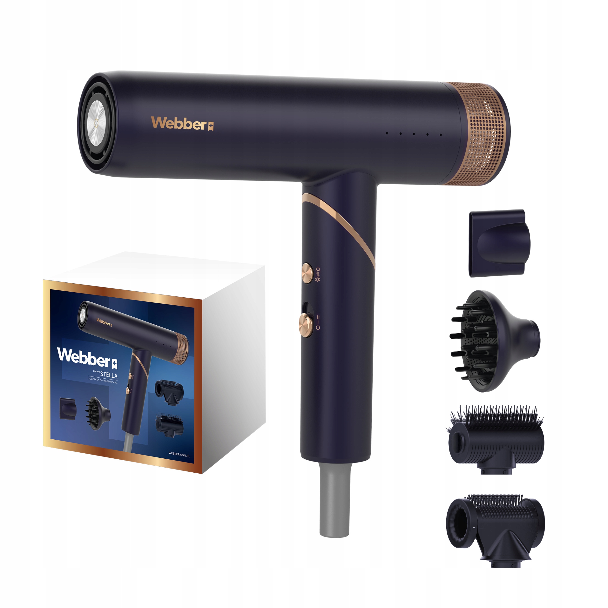 Suszarka do włosów 4w1 Stella Webber 2000W z Jonizacją I Regulacją