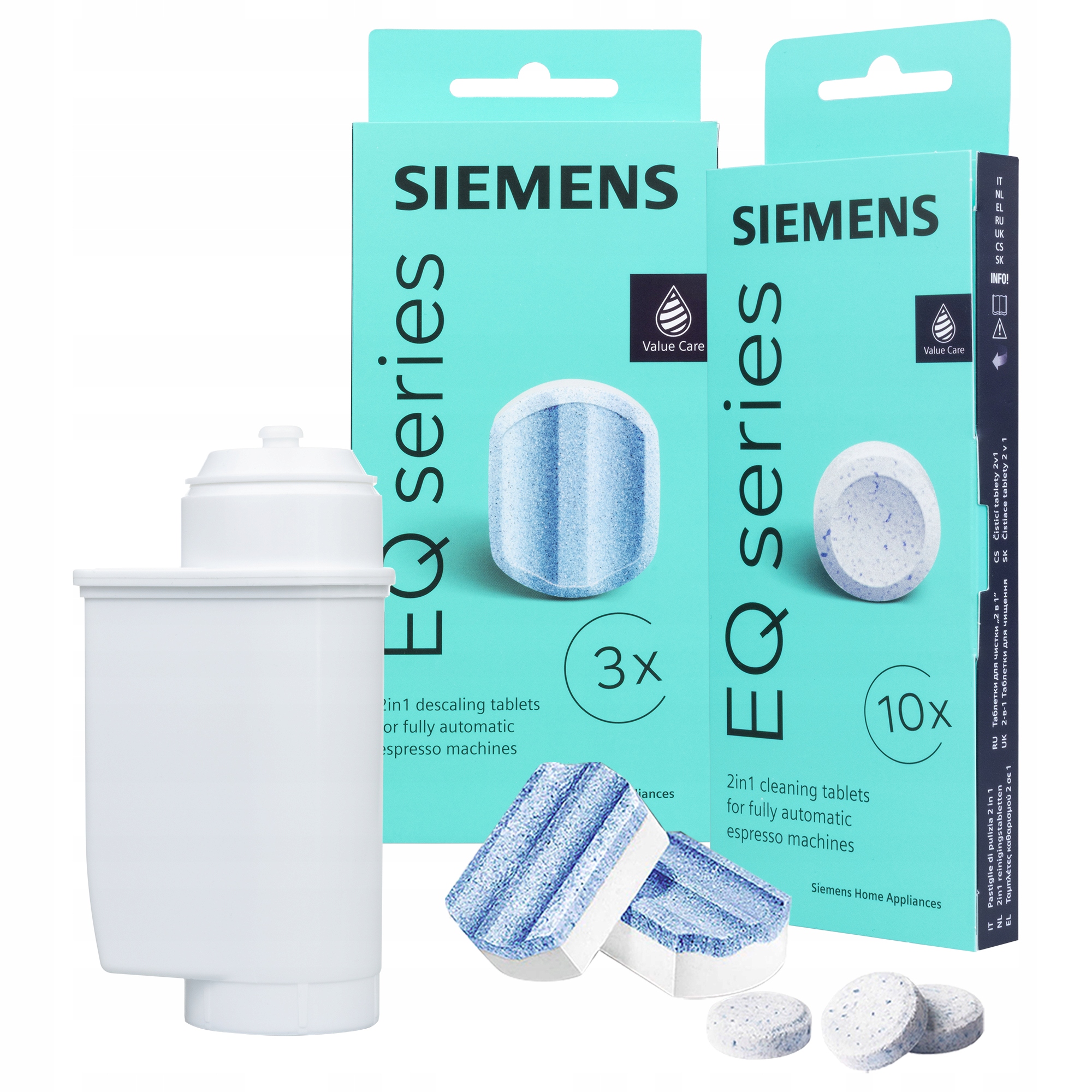 Filtr do ekspresu Siemens CDCBS3 Odkamieniacz TZ80002 Tabletki TZ80001