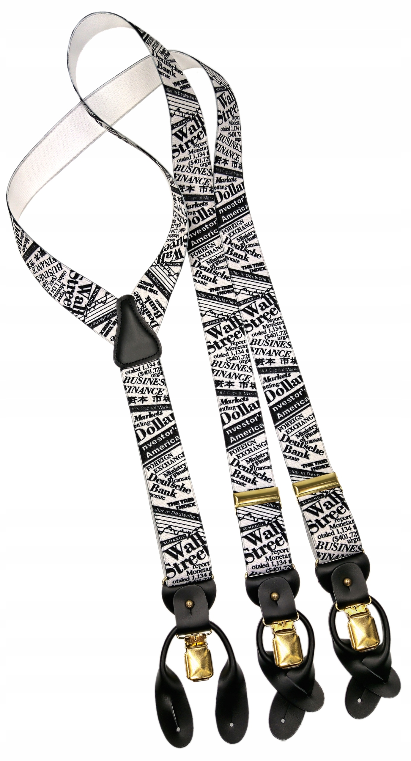 Szelki do spodni NA GUZIKI 2w1 GUMA motyw GAZETY Materiał dominujący guma