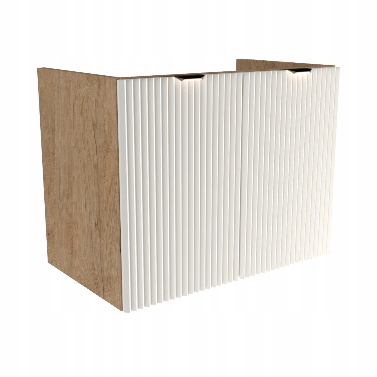 Skříňka pod umyvadlo se 2 dveřmi Bílá/Ořech 80 cm, bez desky Willy