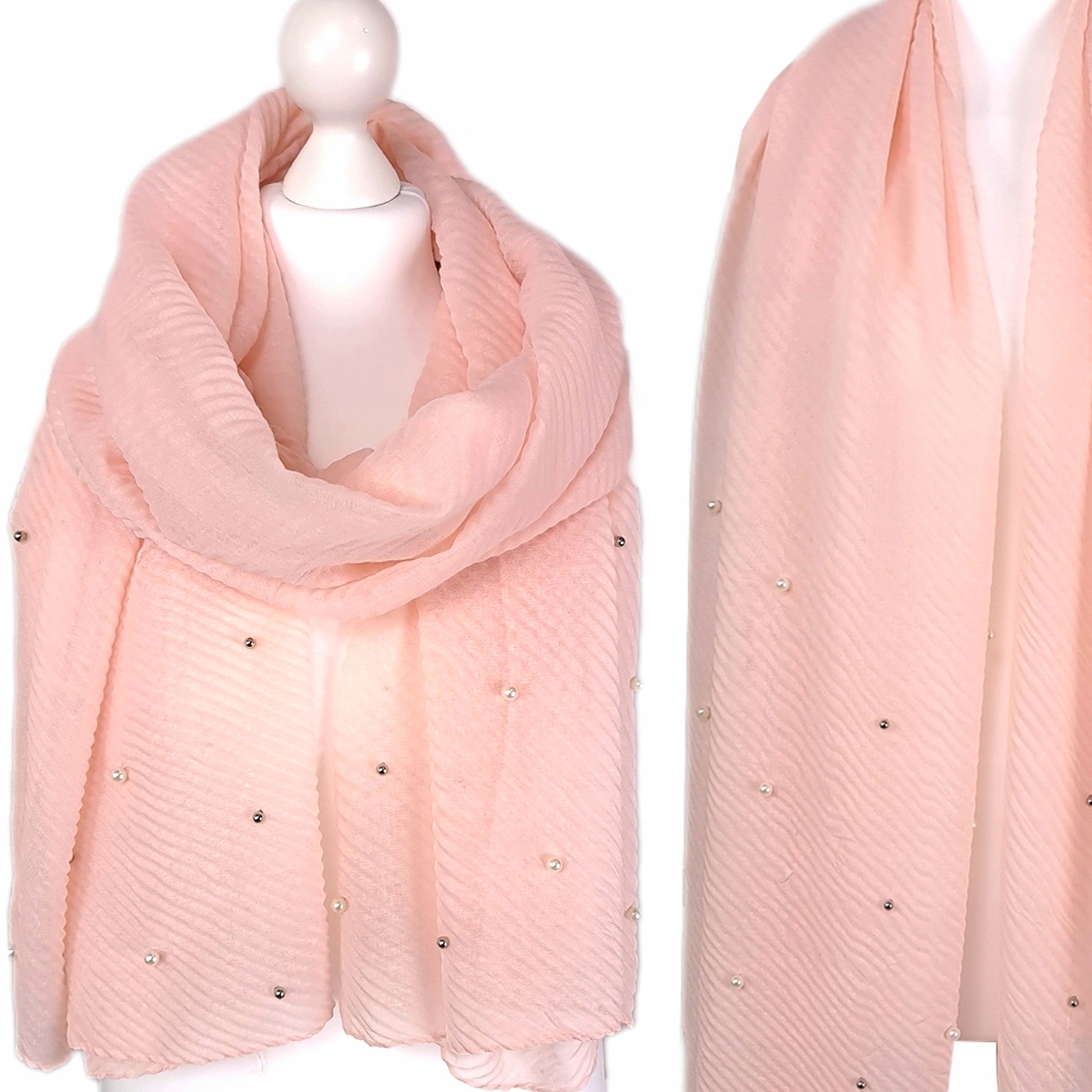 большой весенний шарф слинг шейный платок жемчуг легкий - цвета