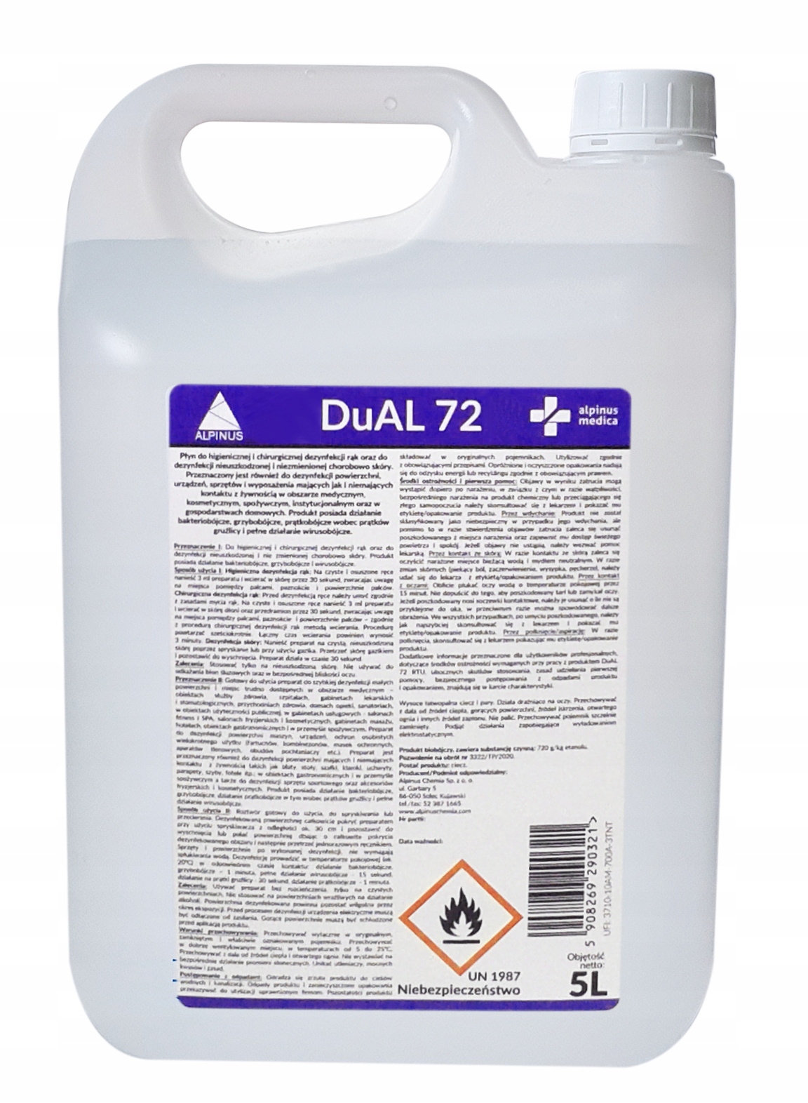 

Płyn Do Dezynfekcji Rąk I Powierzchni DuAL72 5L