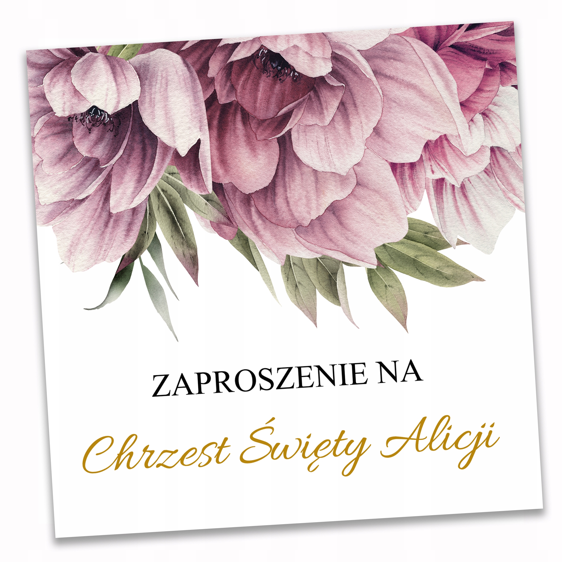 ZAPROSZENIA NA CHRZEST IMIĘ 10szt KWIATY 052 Szerokość produktu 15 cm
