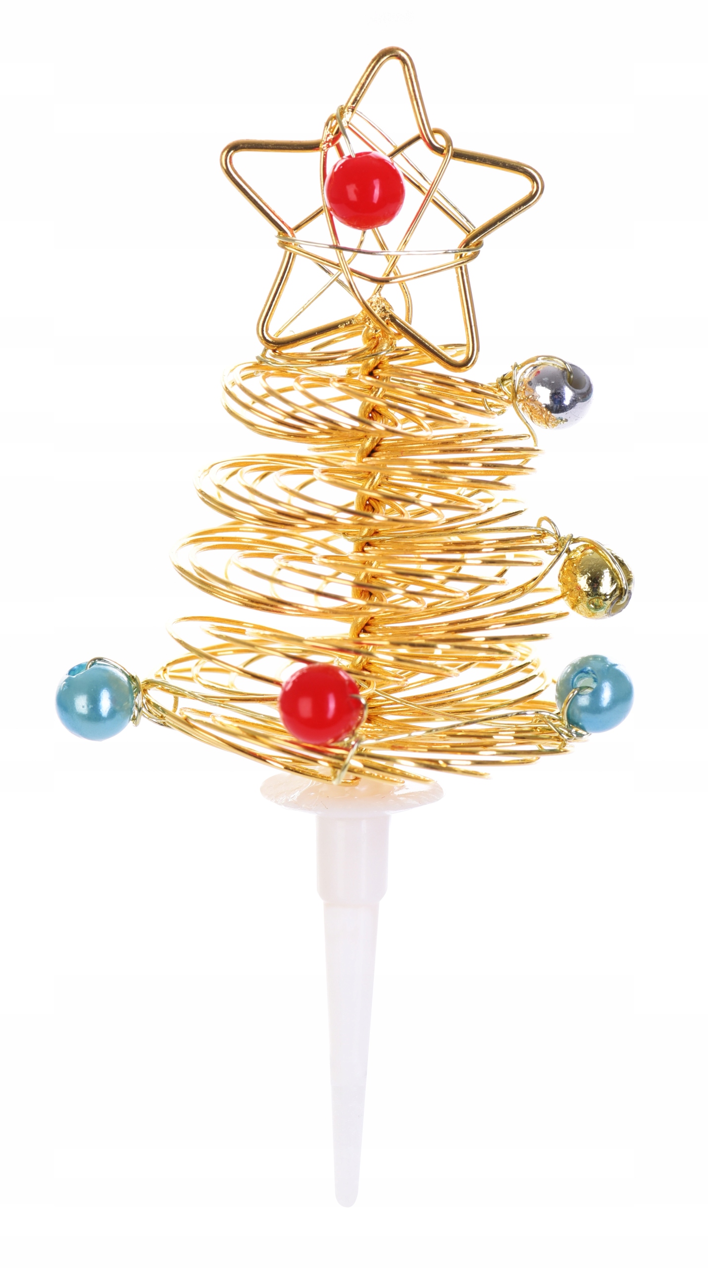 

Ozdoba na piku Choinka z bombkami złota 10 cm