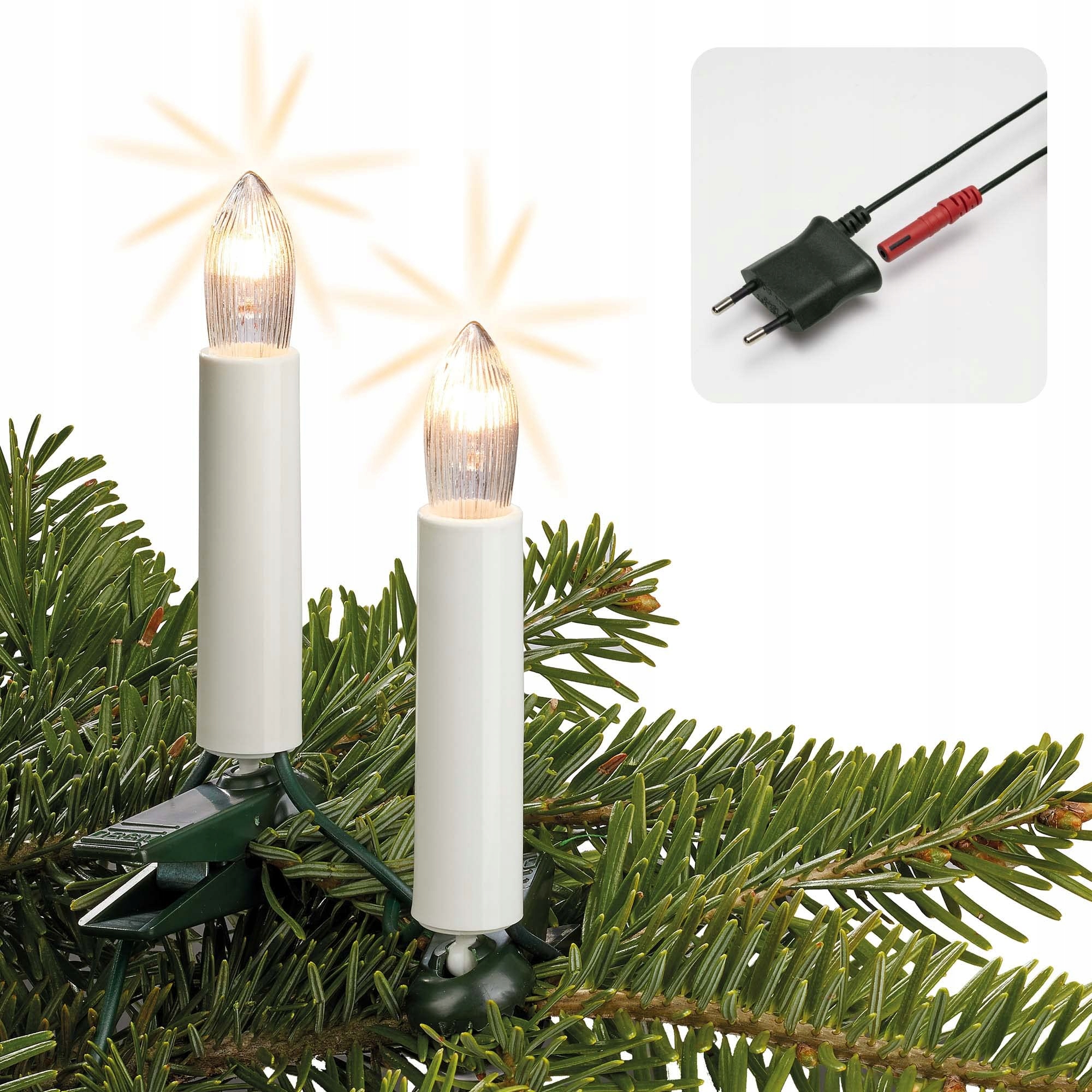Hellum Świeczki Na Choinkę Z Klipsem Lampki Świąteczne 20 Świec LED — miniatura 2