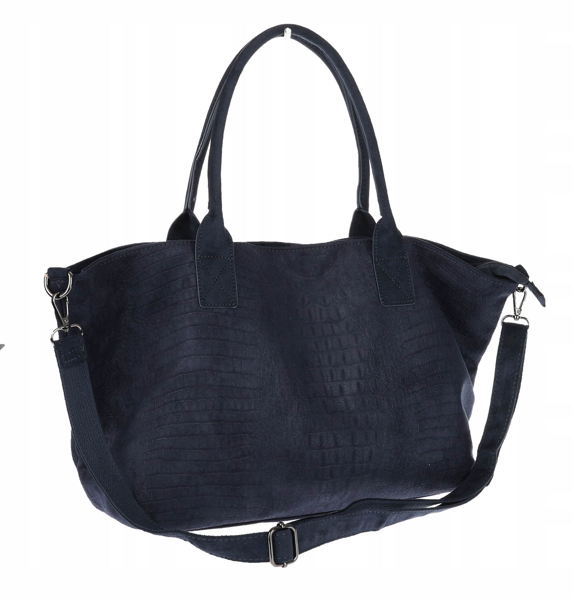 Dámská shopper kabelka, módní semišová taška, lehká, L540, modrá