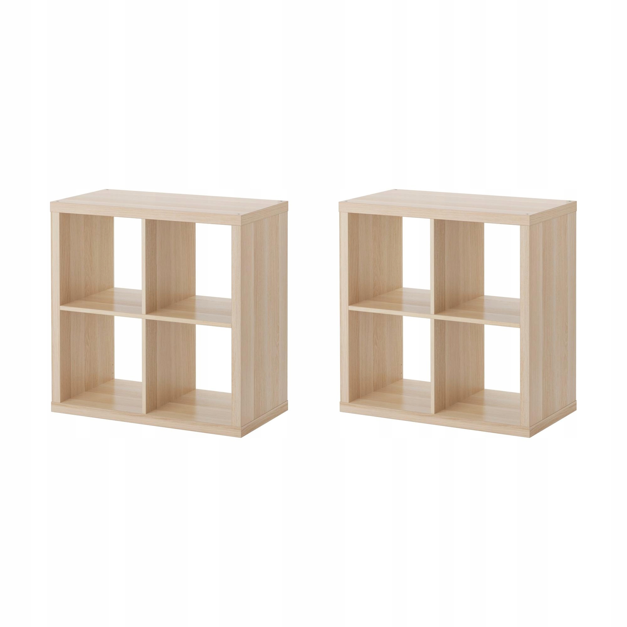 2 szt. Ikea Kallax Regał szafka dąb bejcowany na biało 77x77cm