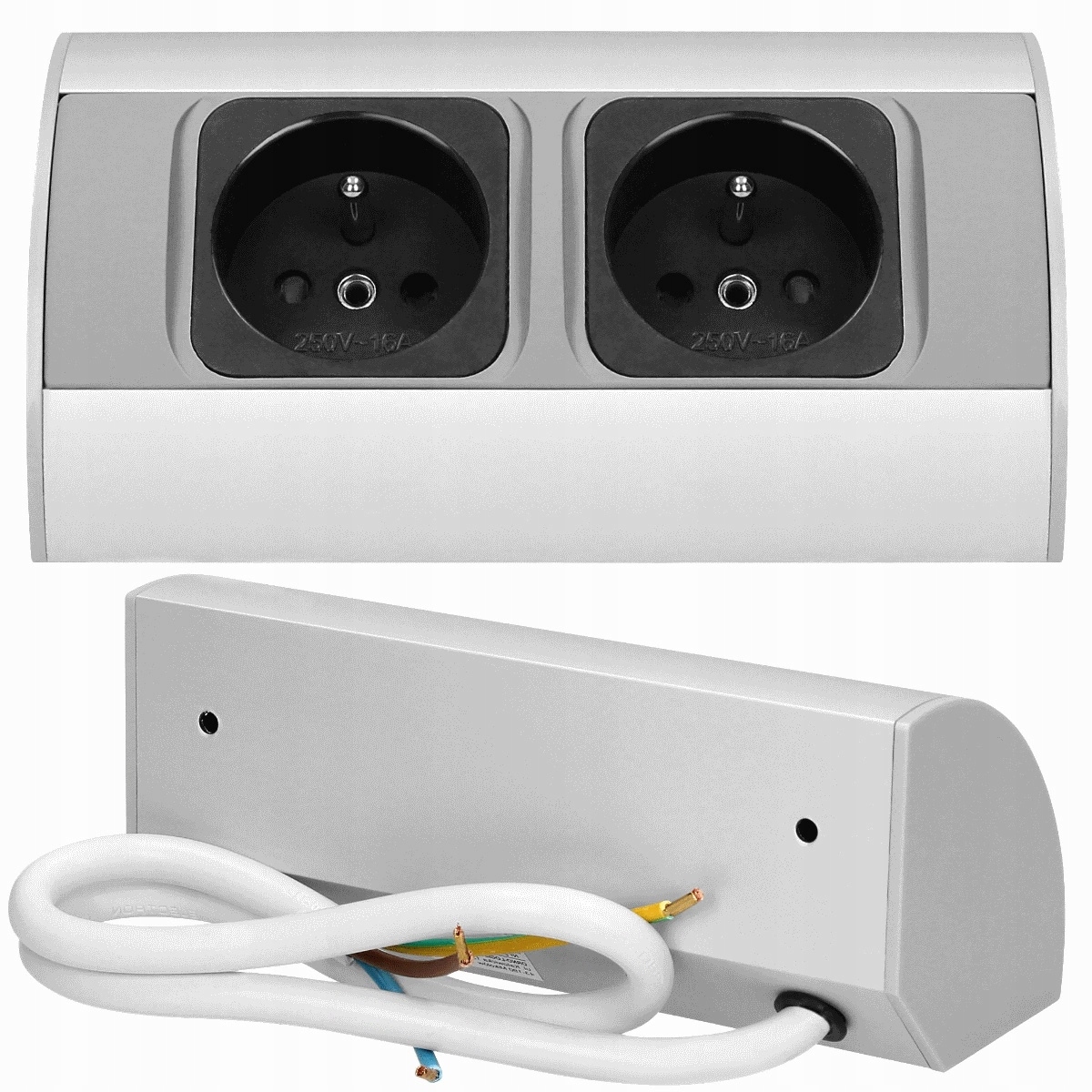 

Gniazdo Meblowe Kuchenne Narożne Podwójne Srebrne