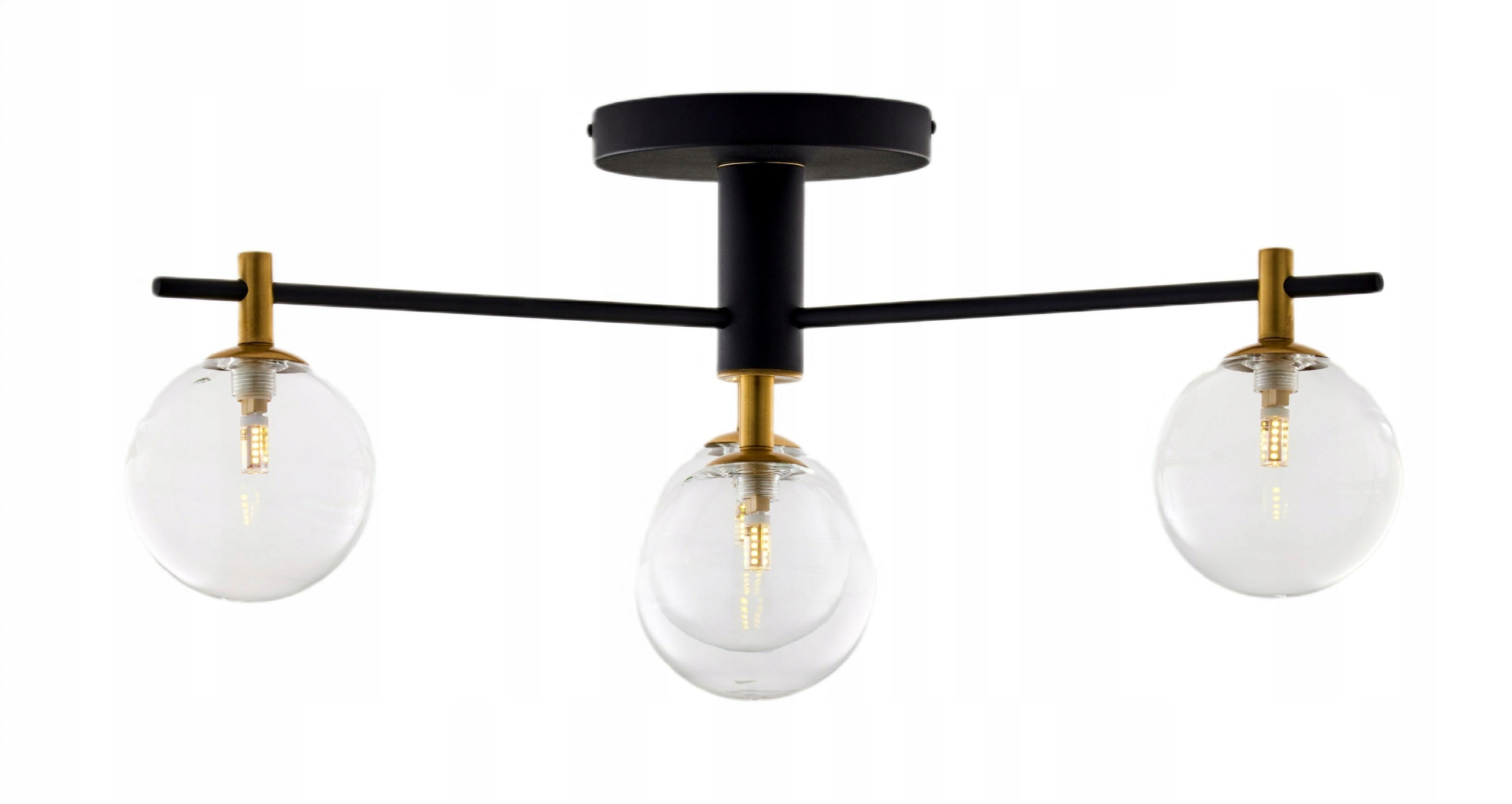 Stropní Svítidlo Figaro Černá Transparentní skleněná stínítka 4xG9 Závěsný dům