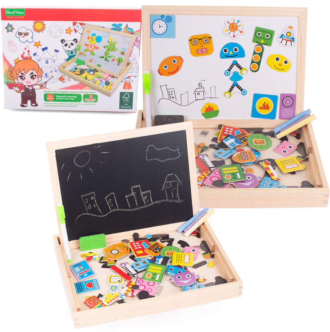 

Edukacyjna Dwustrona Tablica Magnetyczna Roboty