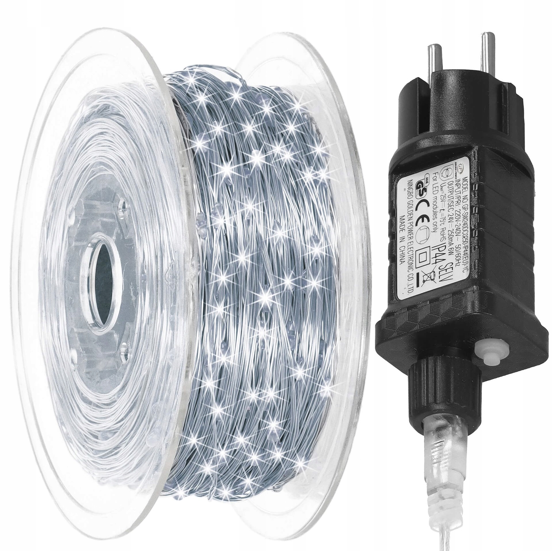 Drôtikové Lampy 1000 Led Vianočné 100 M Biele Studené IP44 Vlasce