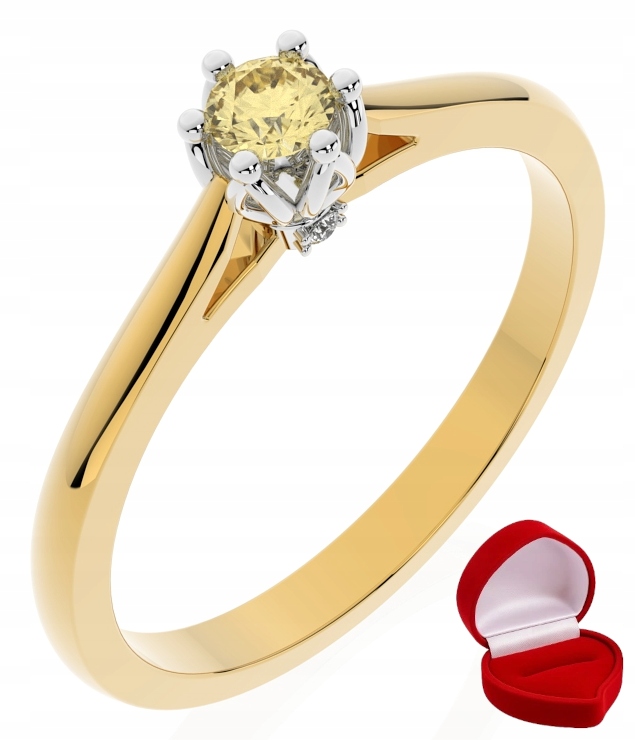 Zlatý Prstýnek 585 14k Safír 0,09 ct Krabička R22