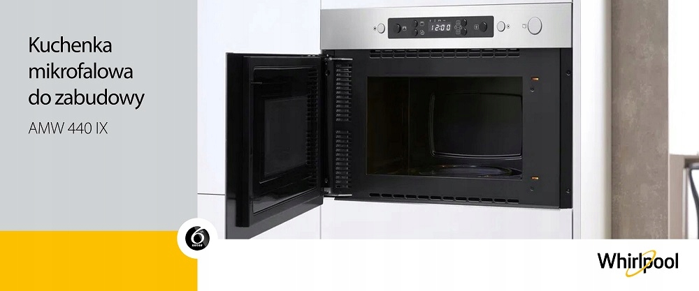 Kuchenka mikrofalowa Whirlpool AMW 440/IX 22l 700W 4 programy Jet Defrost Pojemność 22 l
