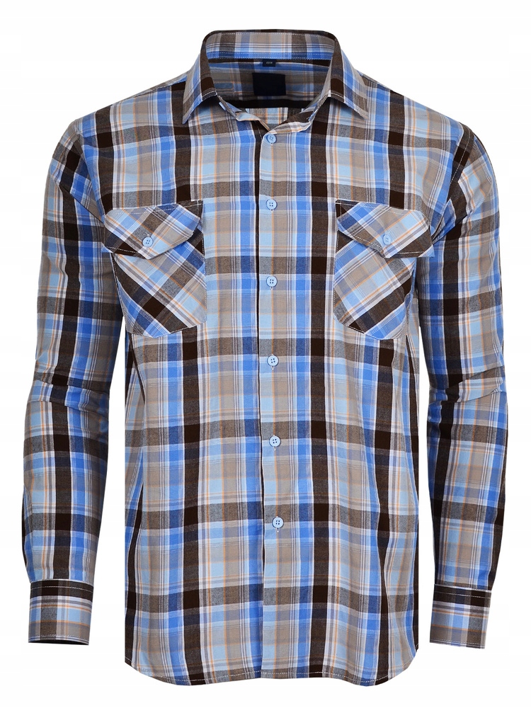 Košile Kostkovaná Hnědá Dlouhá Velká 51/52