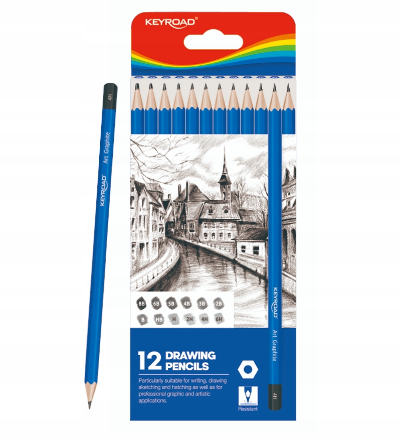 

Zestaw Ołówków Do Szkicowania Keyroad 12 Szt 8B-6H