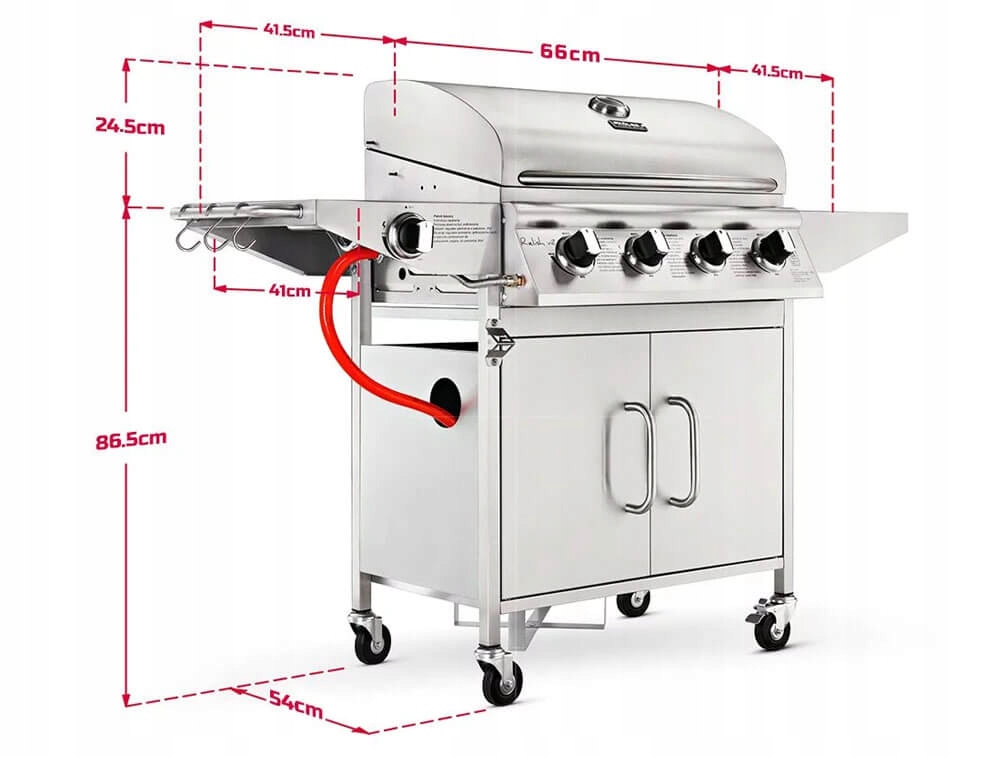 Grill Gazowy KOLER Relish v2 5 palników 16kW Głębokość grilla 50 cm