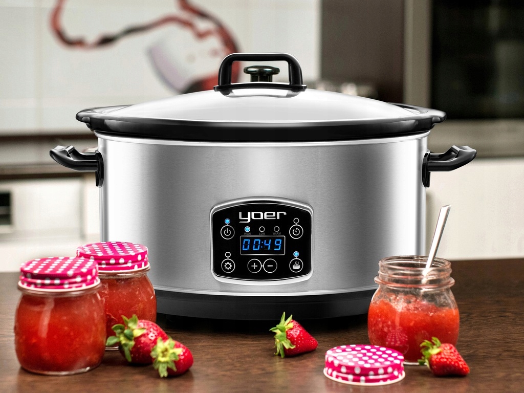 Wolnowar Slow Cooker Garnek ceramiczny 6,5L Yoer 320W INOX LCD +Programator Pojemność 6.5 l